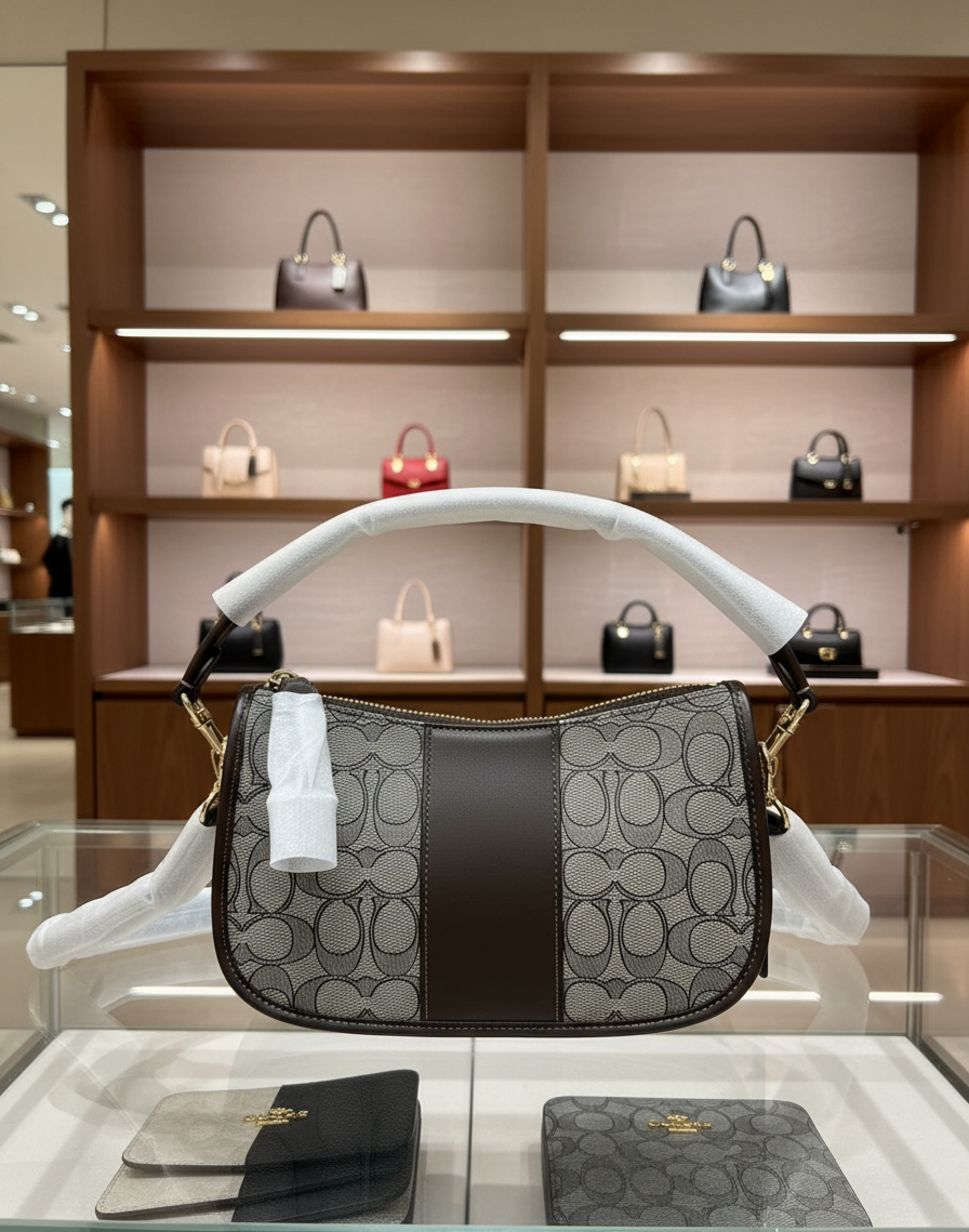 تخفيضات هائلة! ‼️‼️ حقيبة يد من قماش الجاكار من ماركة كوتش - بدون بطاقة السعر