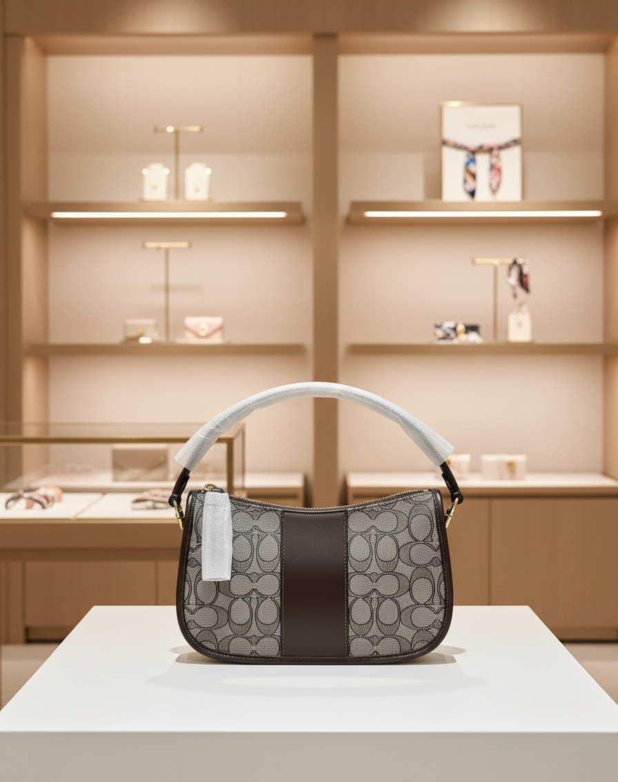 تخفيضات هائلة! ‼️‼️ حقيبة يد من قماش الجاكار من ماركة كوتش - بدون بطاقة السعر