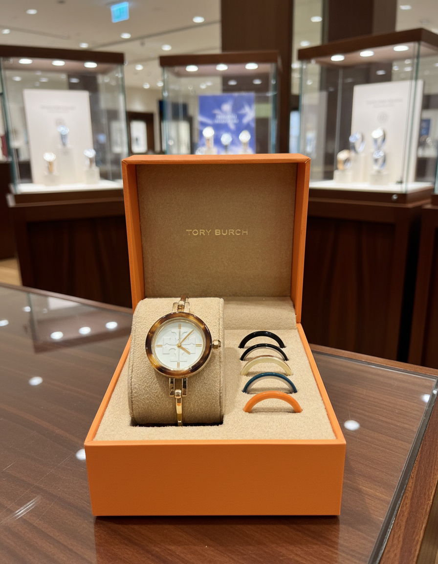 ساعة توري بورش الصغيرة ذات الأزرار القابلة للتبديل