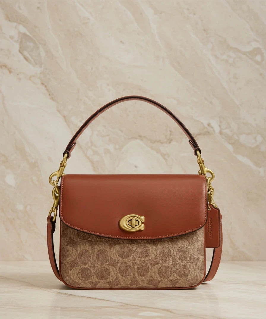 COACH CASSIE 19 3 in 1/ 3 STRAP IN SIGNATURE CANVAS - TAN RUST - MISSING PRICE TAG