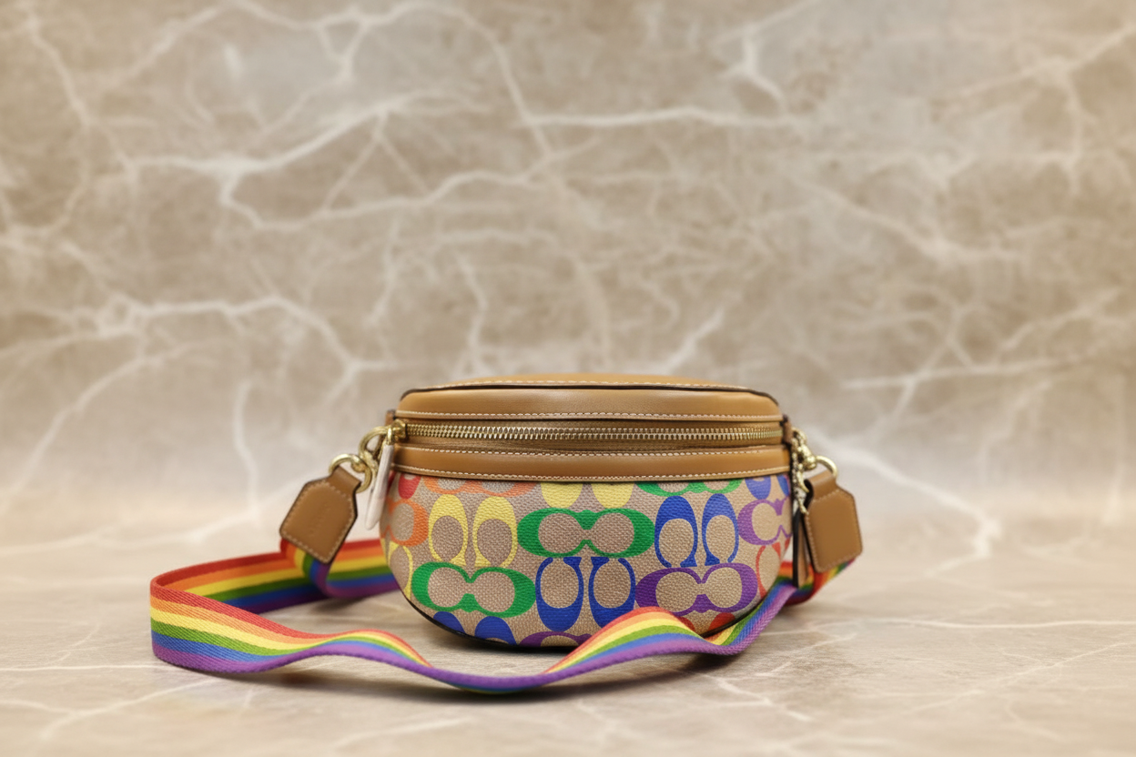 COACH BETHANY WAISTPACK/BELTBAG/BODYBAG - IN RAINBOW SIGNATURE - MISSING PRICE TAG
