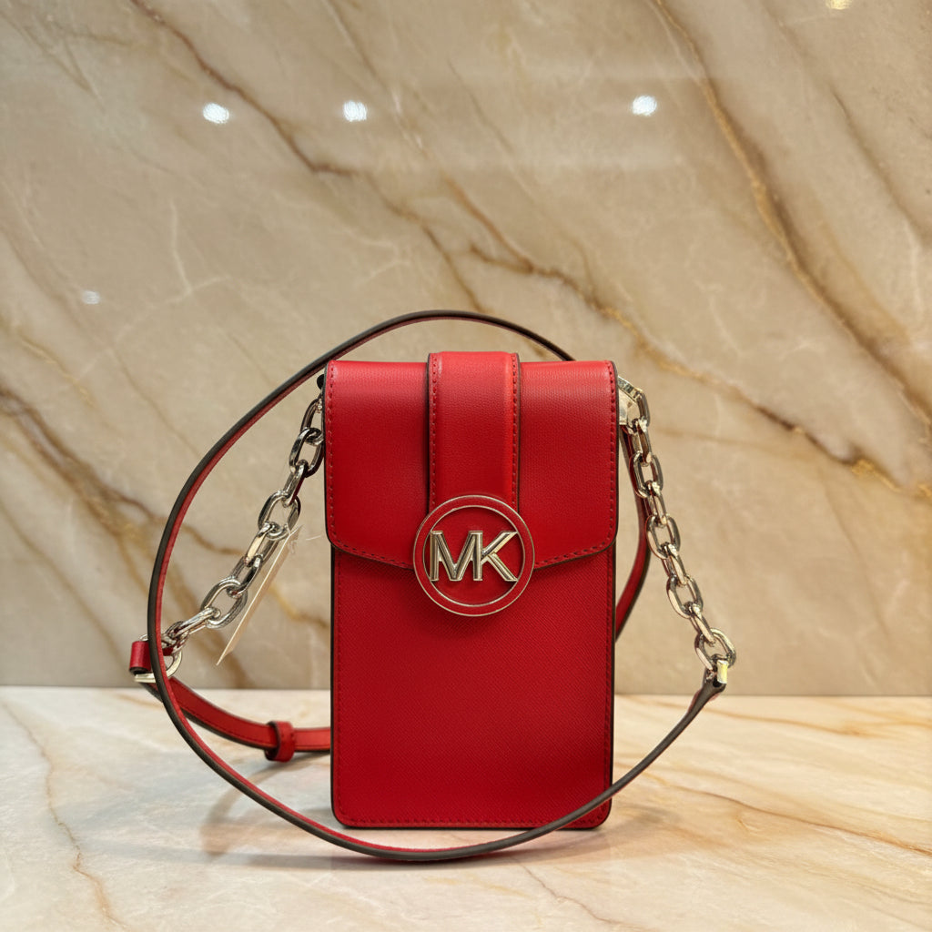 MICHAEL KORS CARMEN SMARTPHONE CROSSBODY - RED