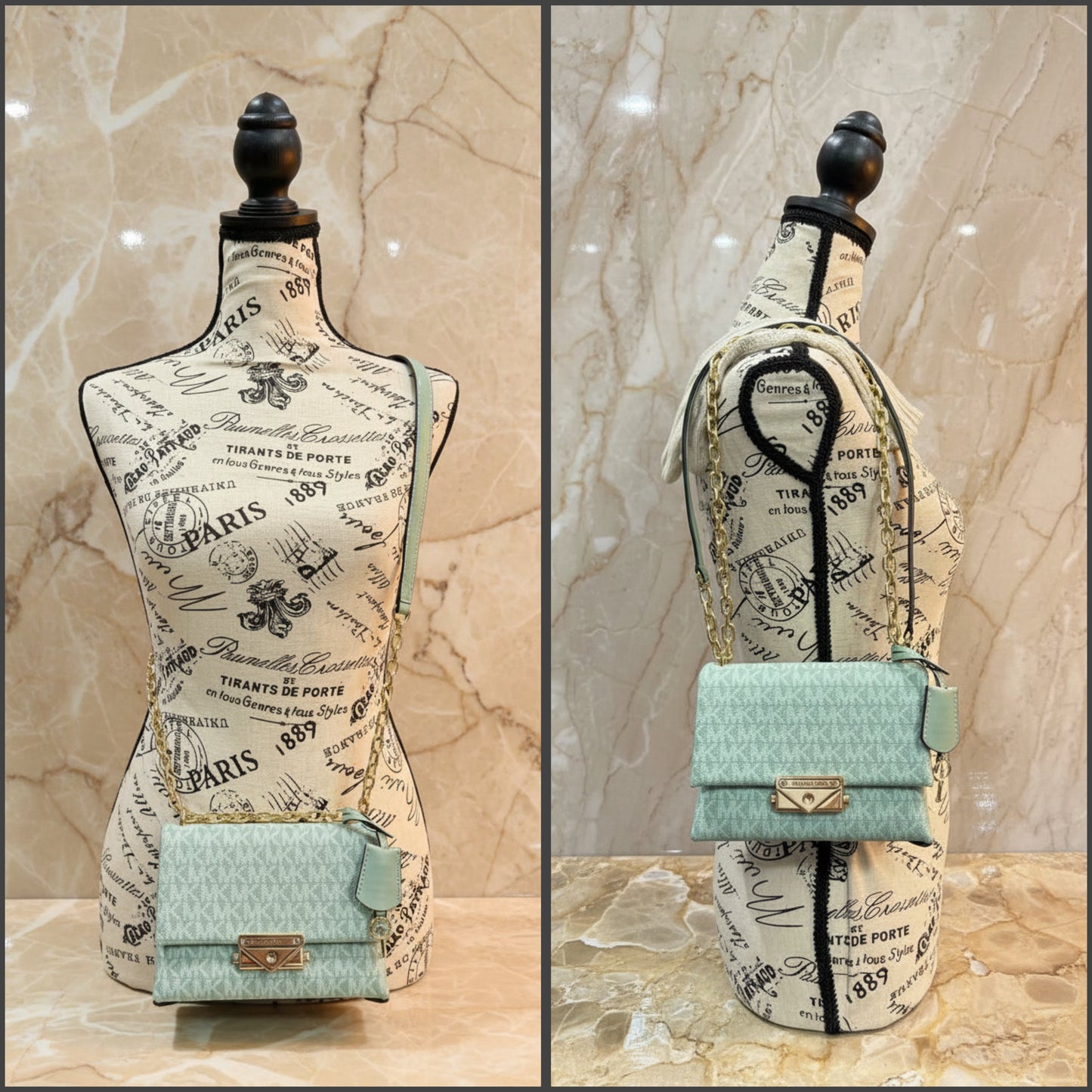 MICHAEL KORS MINI CECE - MONO SEA GREEN