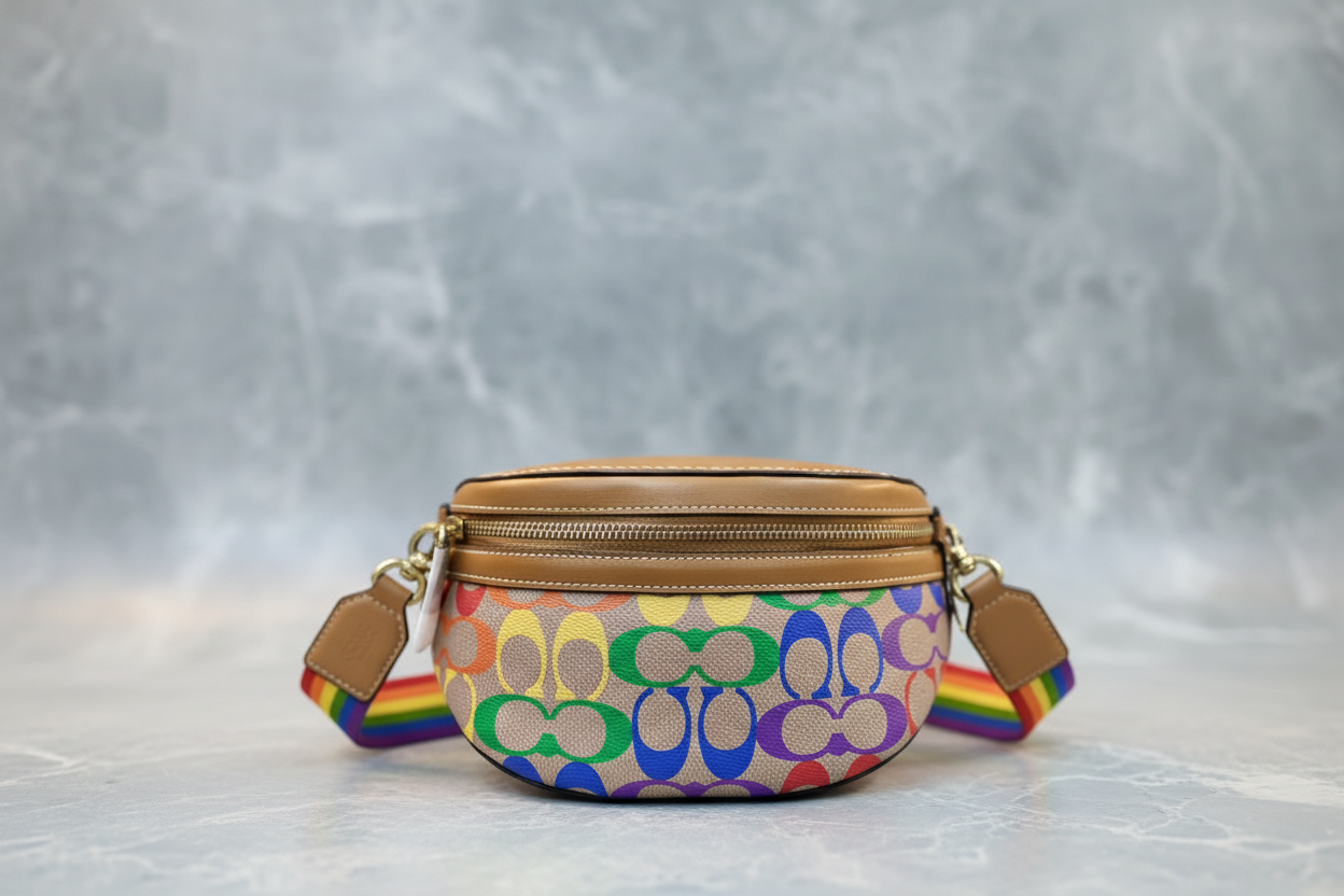 COACH BETHANY WAISTPACK/BELTBAG/BODYBAG - IN RAINBOW SIGNATURE - MISSING PRICE TAG