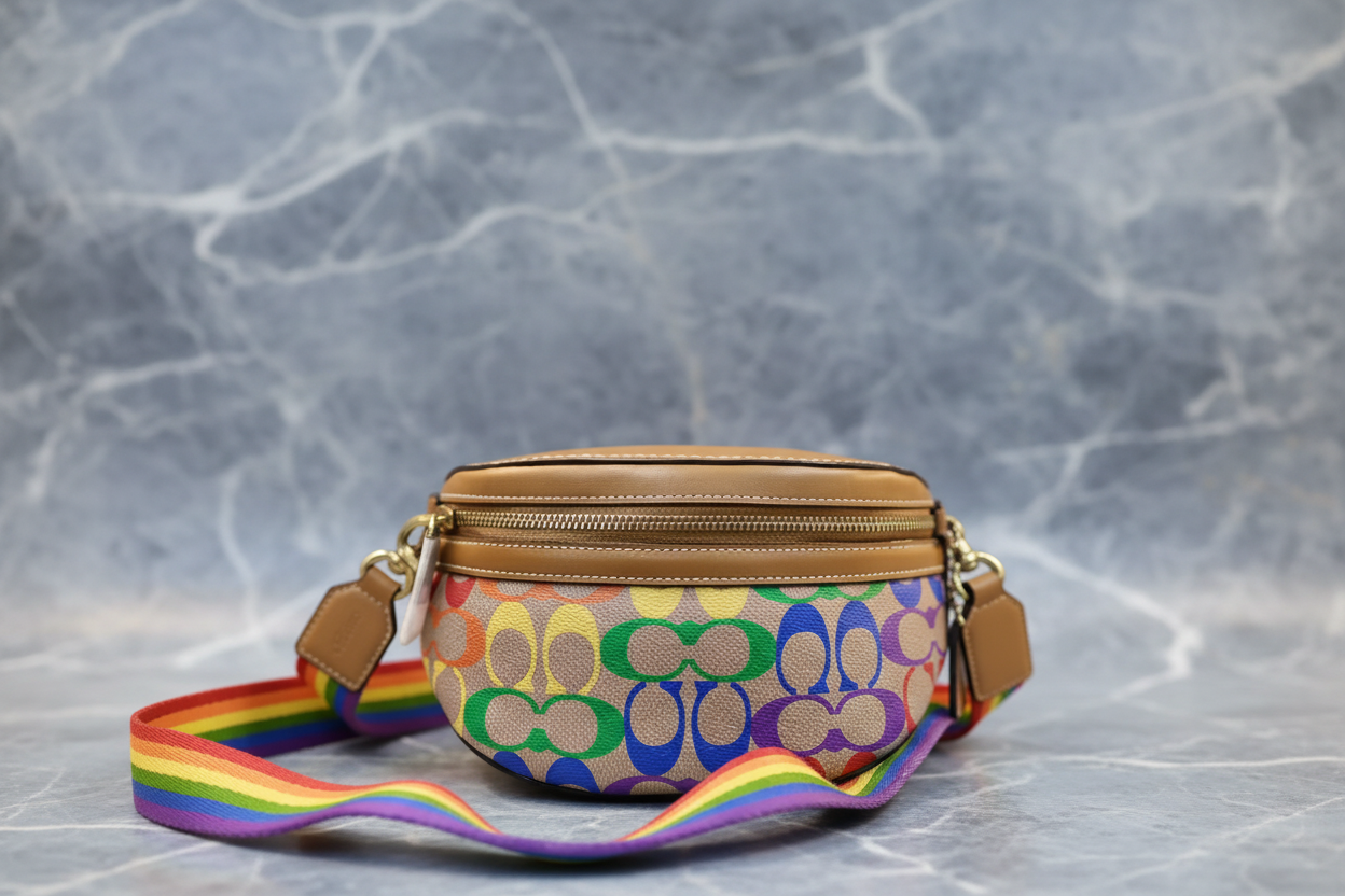 COACH BETHANY WAISTPACK/BELTBAG/BODYBAG - IN RAINBOW SIGNATURE - MISSING PRICE TAG
