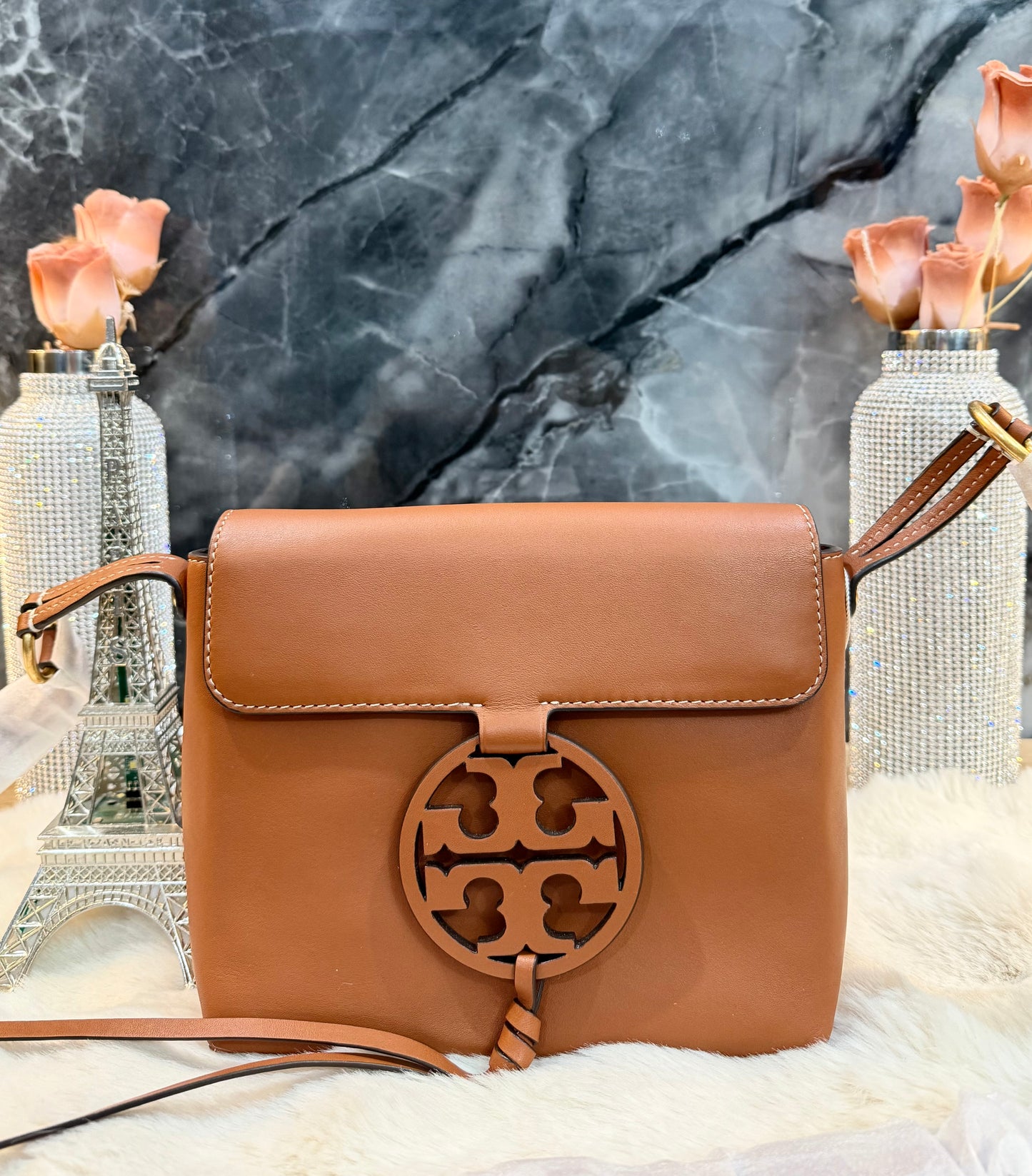 TORY BURCH MILLER CROSSBODY -  BROWN