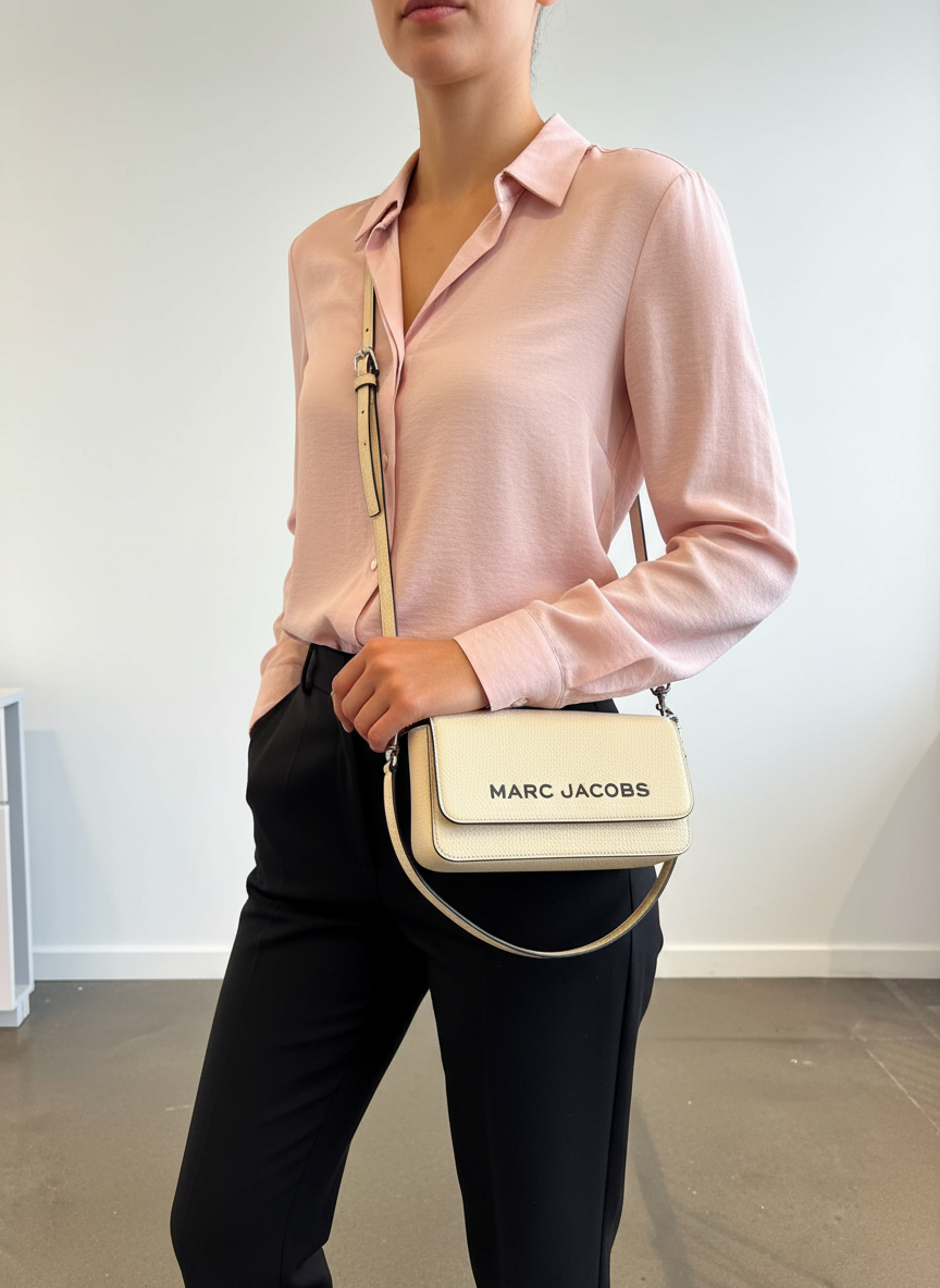 MARC JACOBS 3 IN 1 SHOULDER BAG/CROSSBODY/CLUTCH - MARSMALLOW COLOR