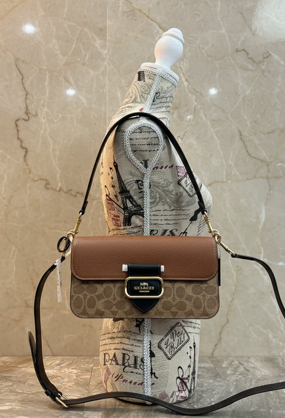 حقيبة كتف/حقيبة كروس بودي من كوتش مورغان بتصميم متعدد الألوان - كاكي متعدد