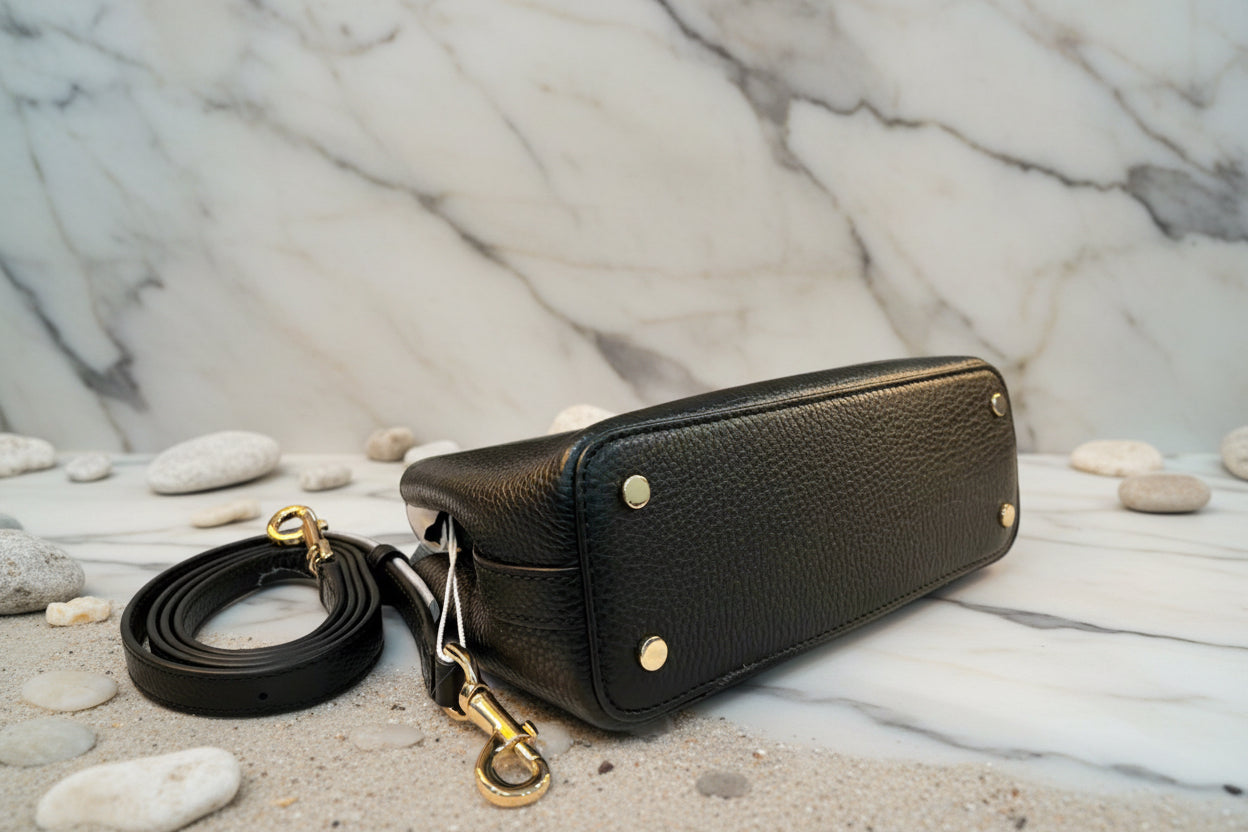 TORY BURCH MICRO BRITTEN SATCHEL - BLACK