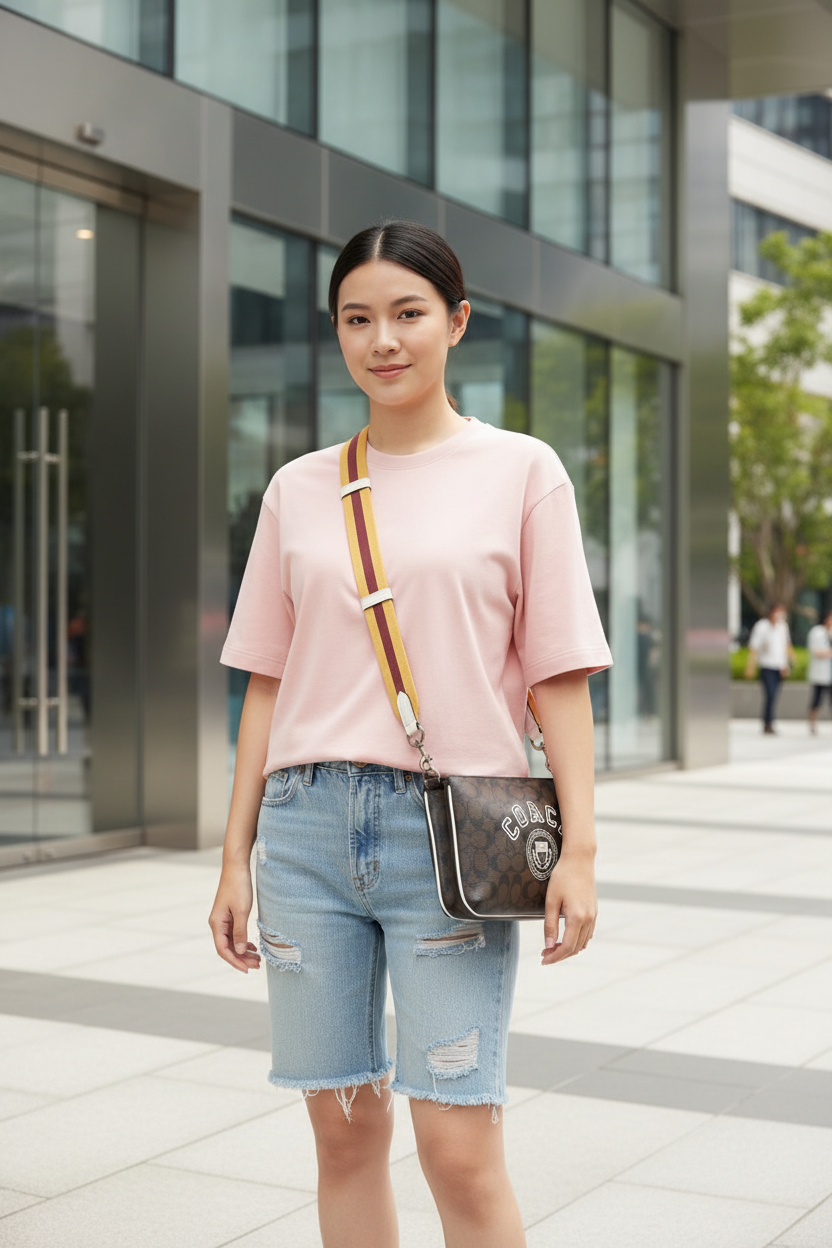 COACH EVERETTE CROSSBODY IN SIGNATURE CANVAS WITH VARSITY MOTIF