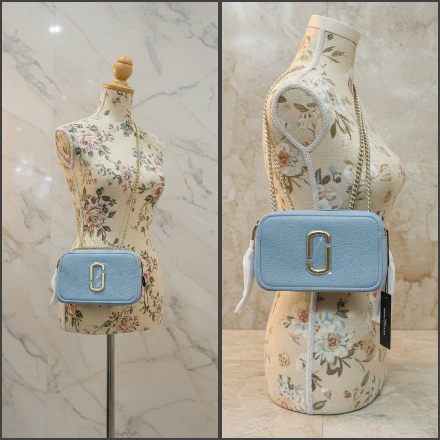 MARC JACOBS GLAM SHOT 21 PEBBLE CALF LEATHER - BLUE