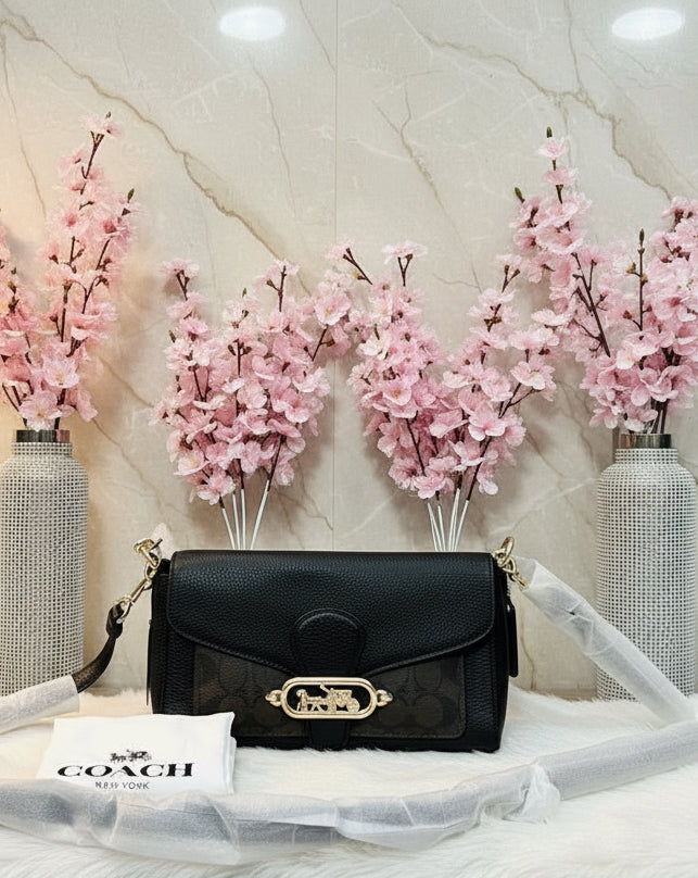 COACH JADE SHOULDER BAG/CROSSBODY BAG - SIGNATURE CANVAS & PEBBLE LEATHER