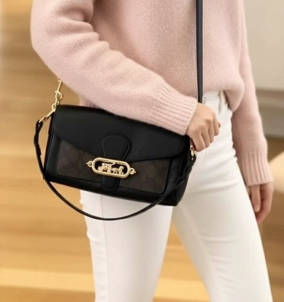COACH JADE SHOULDER BAG/CROSSBODY BAG - SIGNATURE CANVAS & PEBBLE LEATHER