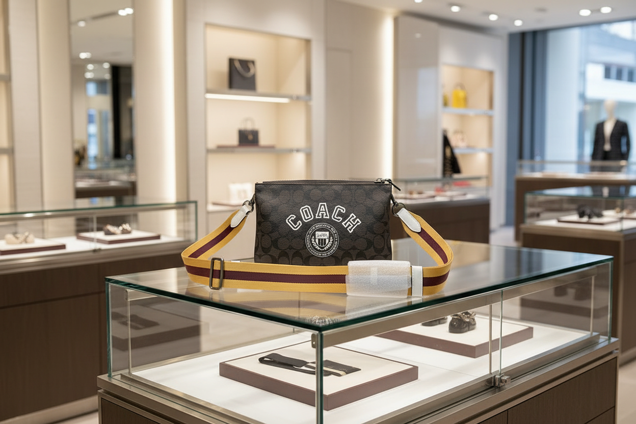 COACH EVERETTE CROSSBODY IN SIGNATURE CANVAS WITH VARSITY MOTIF