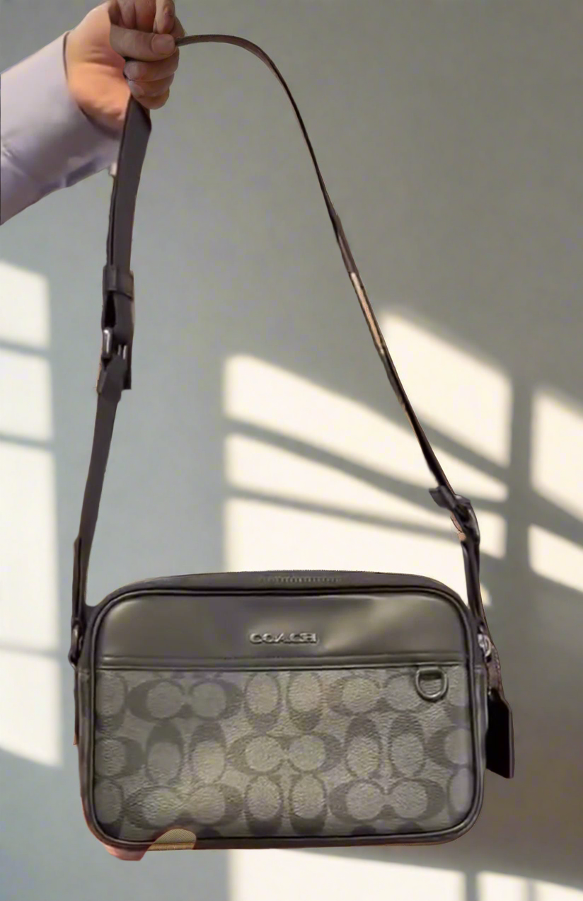 COACH GRAHAM CROSSBODY - SIGNATURE COATED CANVAS/CHARCOAL BLACK