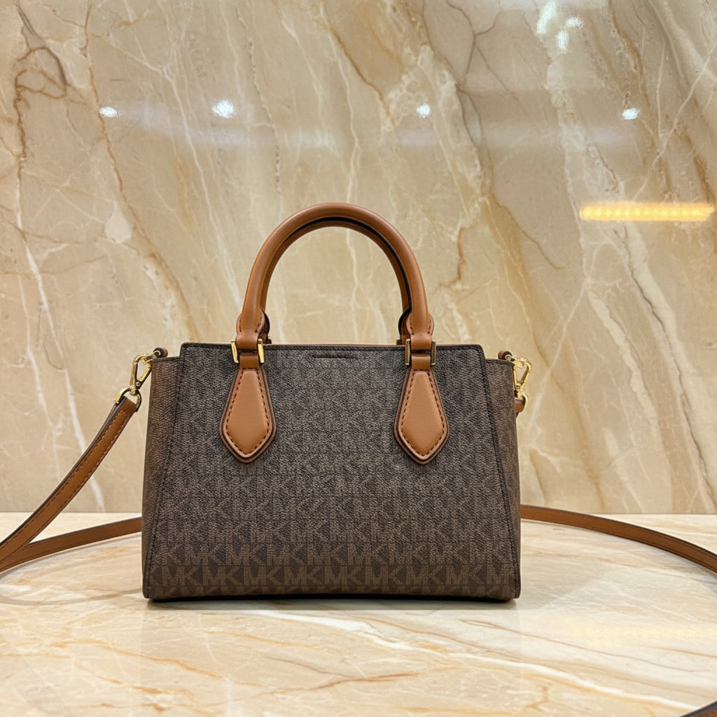 MICHAEL KORS SMALL DARIA 3 in 1 SATCHEL -  BROWN ACORN