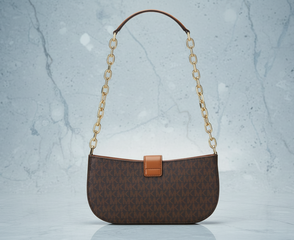 MICHAEL KORS CARMEN LEATHER POUCHETTE SHOULDER BAG ONLY