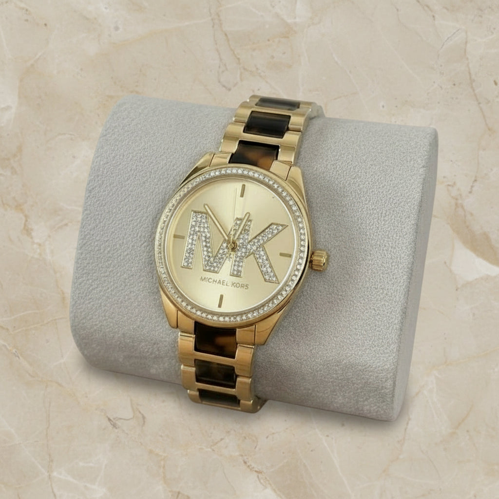 MICHAEL KORS JANELLE WATCH - TRANSLUCENT BROWN - GOLD