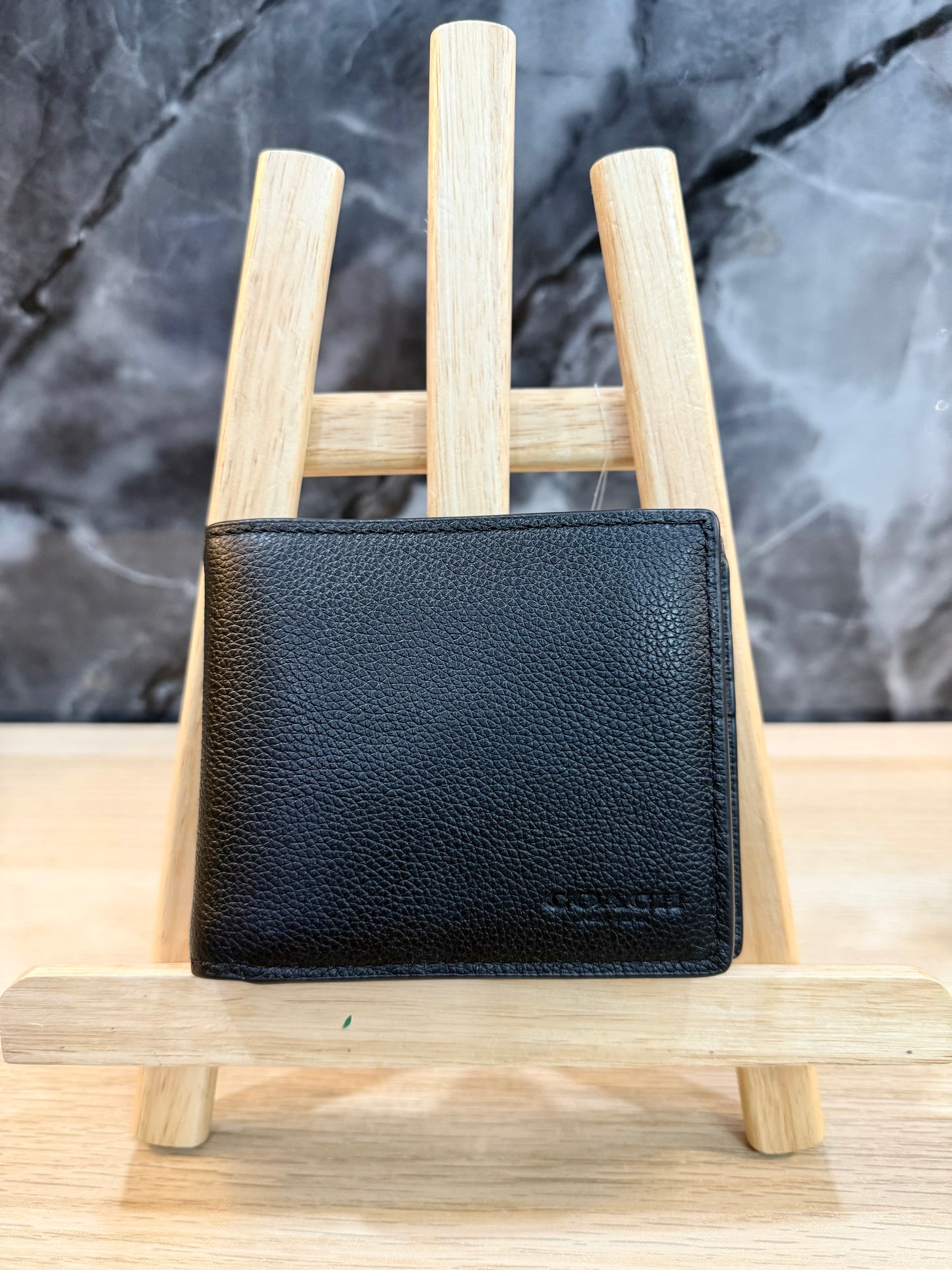 COACH MEN’S BIFOLD WALLET WITH INSERT - PLAIN BLACK