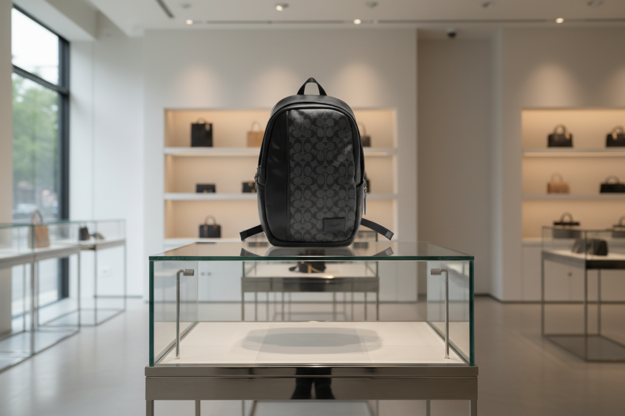 COACH LARGE BACKPACK - SIGNATURE CHARCOAL BLACK