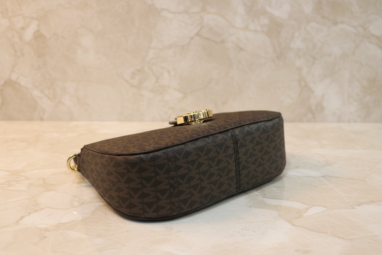 MICHAEL KORS CARMEN LEATHER POUCHETTE SHOULDER BAG ONLY