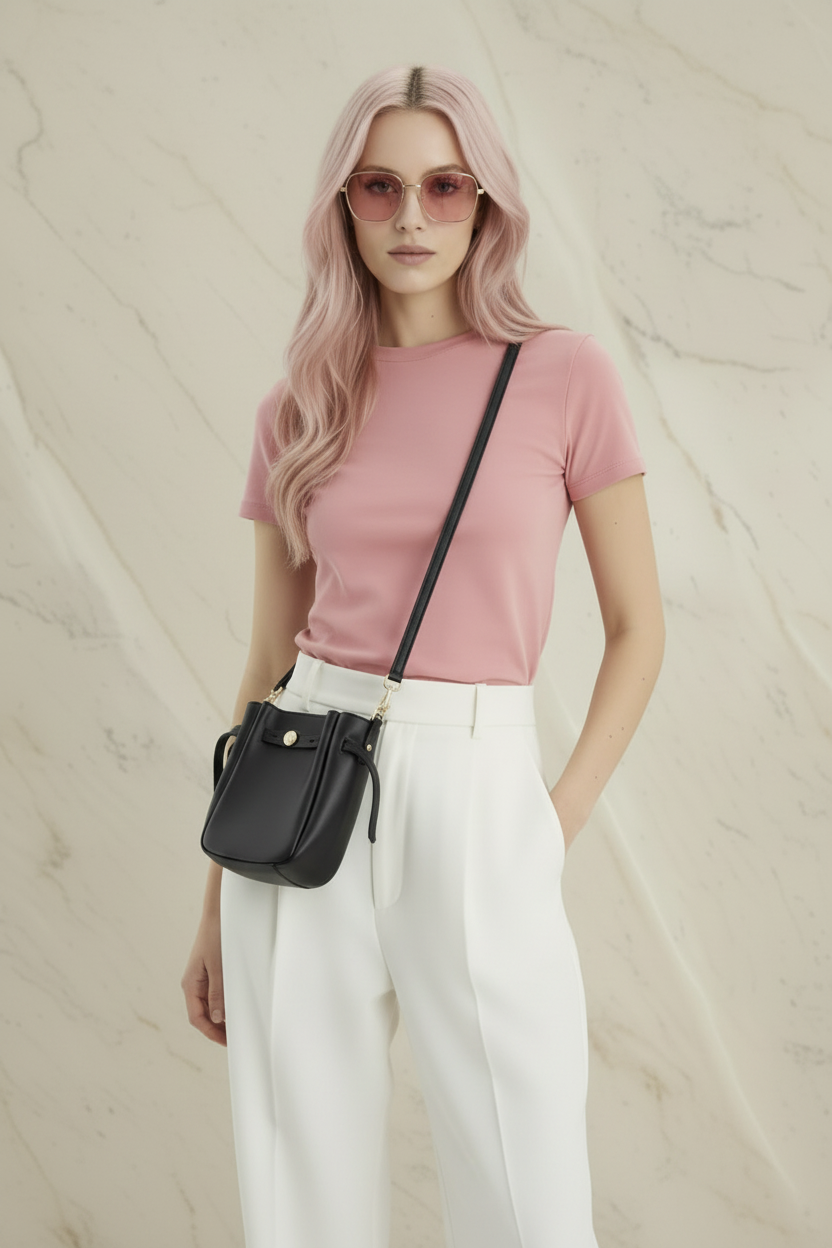 TORY BURCH MINI ROMY CROSSBODY - BLACK