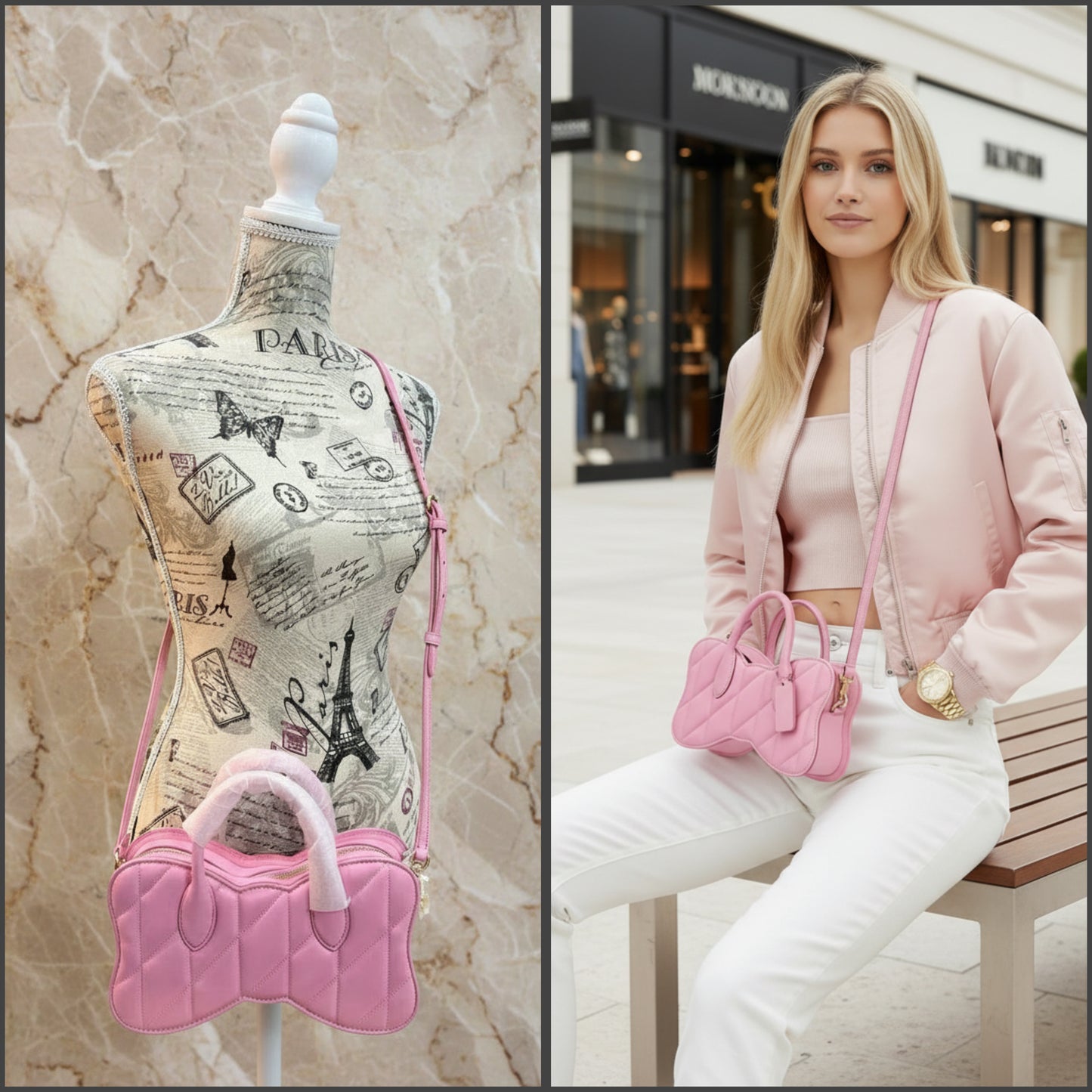 COACH BOW SATCHEL WITH QUILTING