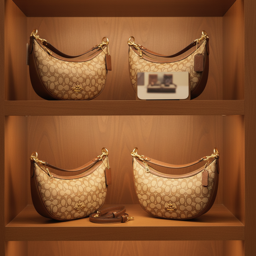 COACH ARIA SHOULDER BAG/CROSSBODY BAG IN SIGNATURE JACQUARD KHAKI