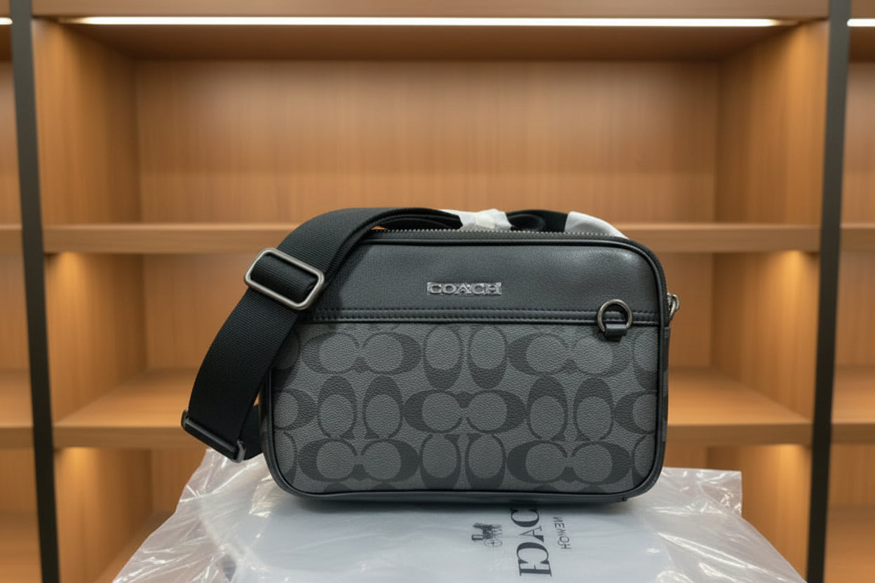 COACH GRAHAM CROSSBODY - SIGNATURE COATED CANVAS/CHARCOAL BLACK