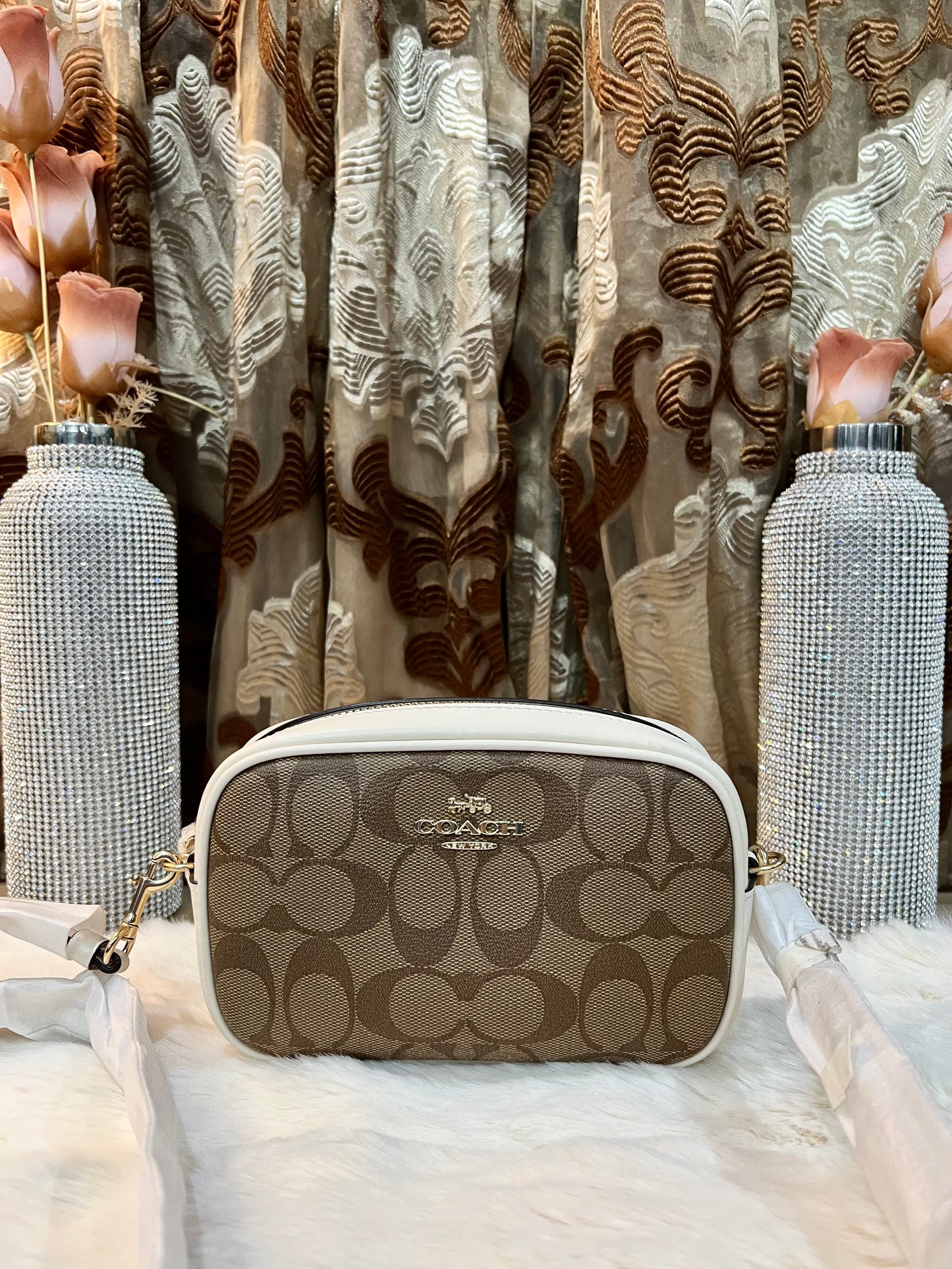 COACH 2 in 1 CONVERTIBLE CROSSBODY/BELTBAG ( 1 CROSSBODY STRAP ONLY ) IN SIGNATURE KHAKI/IVORY