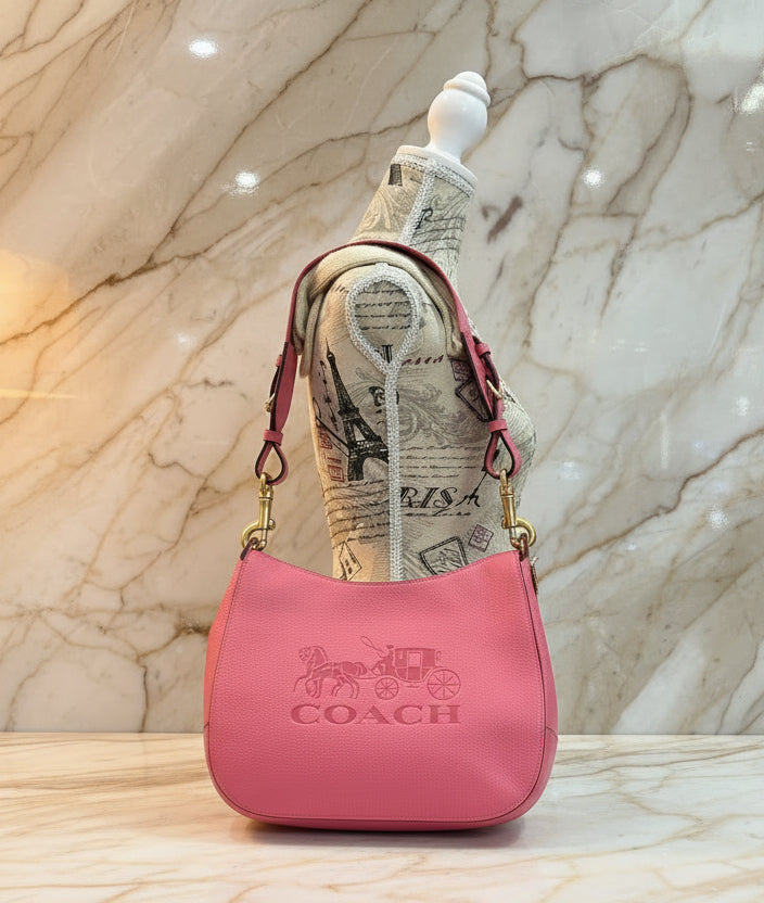 SALE‼️‼️COACH JES HOBO SHOULDER BAG - ROUGE/SILVER