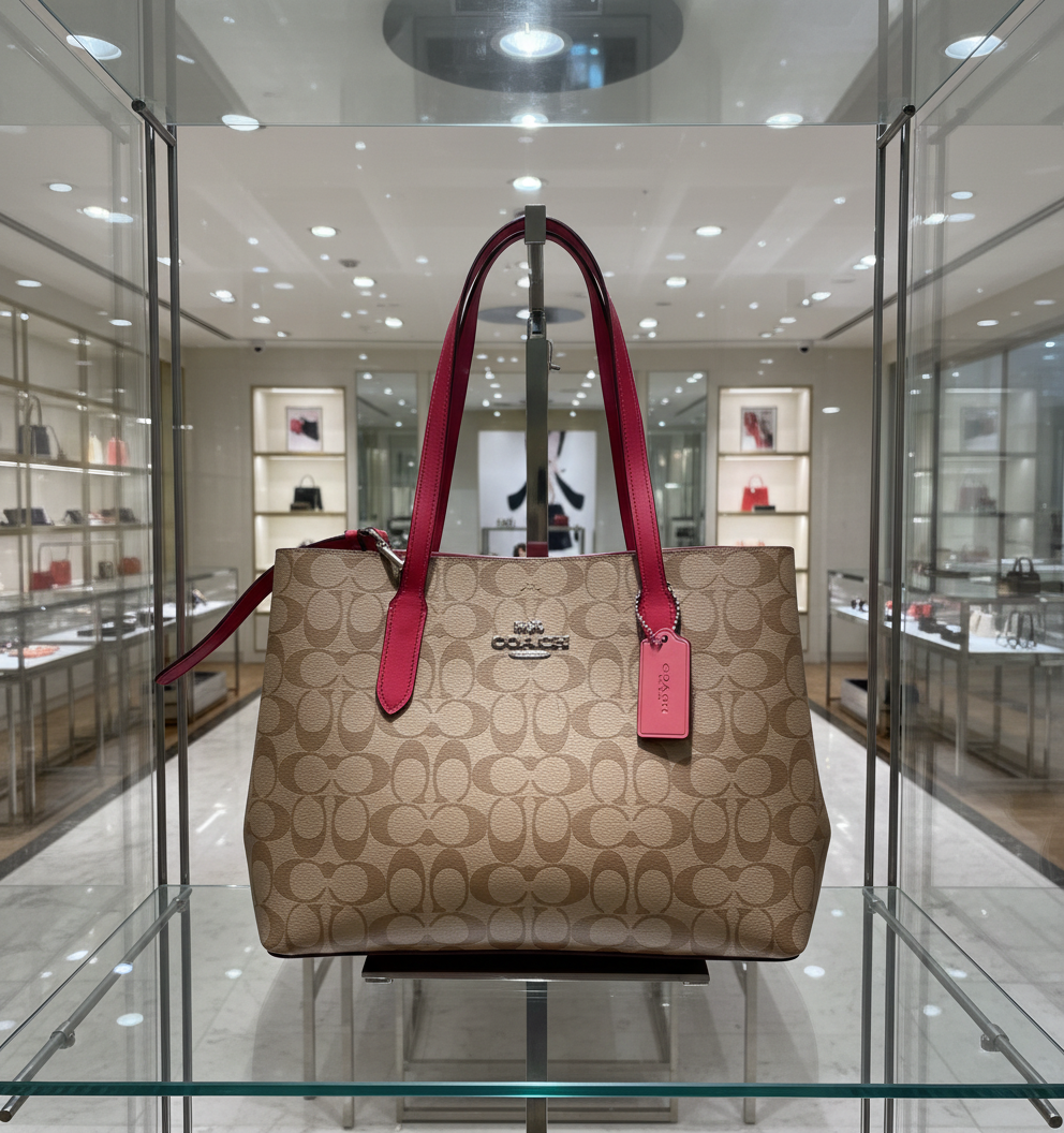 COACH AVENUE CARRYALL IN SIGNATURE BROWN/PINK