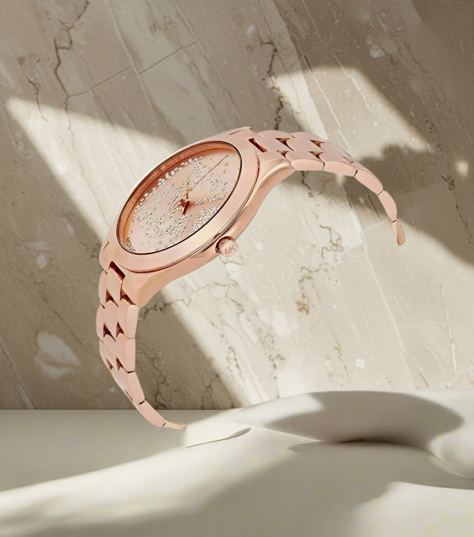 مايكل كورس سليم بيج فيس - لون ذهبي وردي