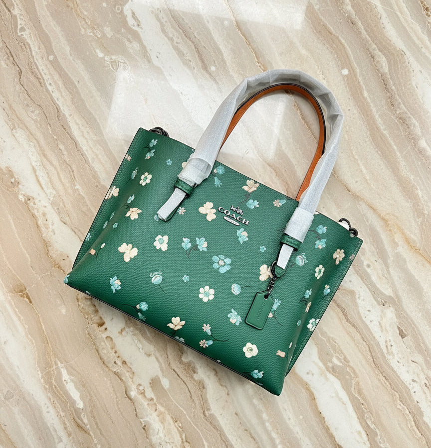 ‼️ SALE ‼️ COACH MOLLIE TOTE 25 WITH MYSTICAL FLORAL PRINT IN GREEN MULTI