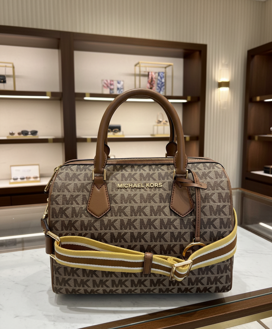 BUNDLE ‼️ MICHAEL KORS BEDFORD DUFFLE LARGE IN SIGNATURE JACQUARD & MEDIUM BIFOLD CORNER ZIP WALLETS