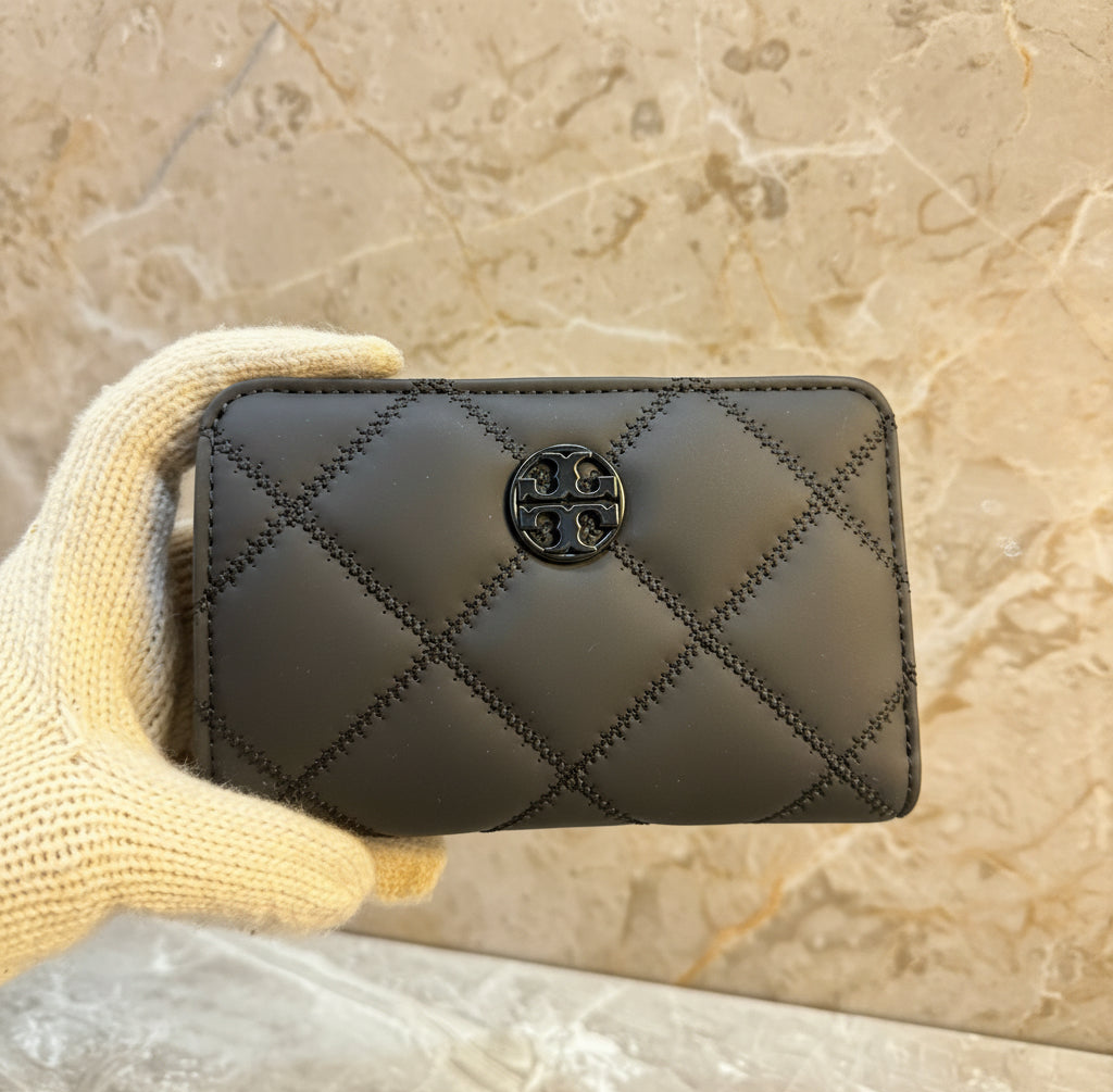 TORY BURCH QUILTED WILLA MATTE MEDIUM FLAP WALLET