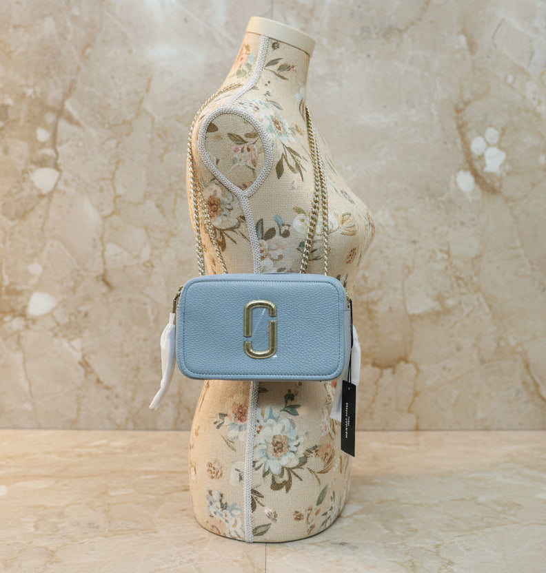 MARC JACOBS GLAM SHOT 21 PEBBLE CALF LEATHER - BLUE