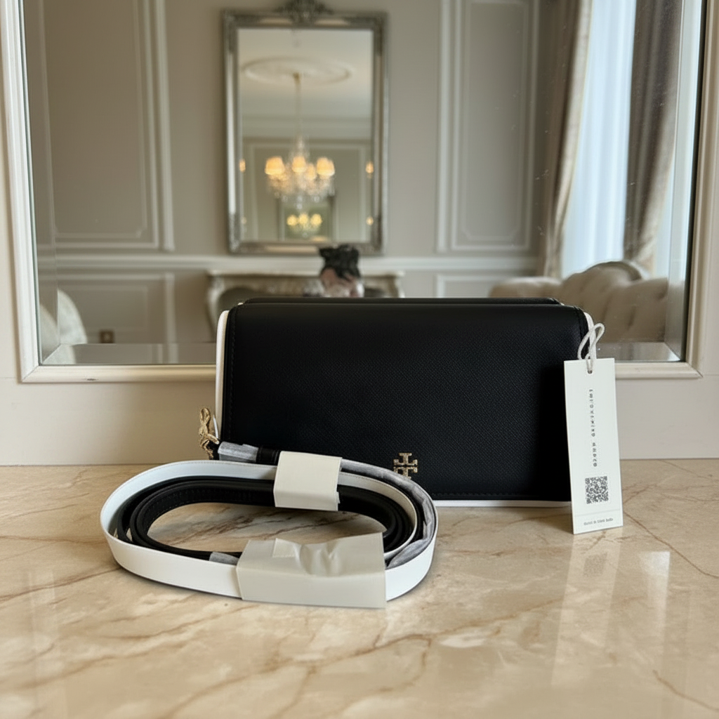 TORY BURCH EMERSON CROSSBODY -  BLACK