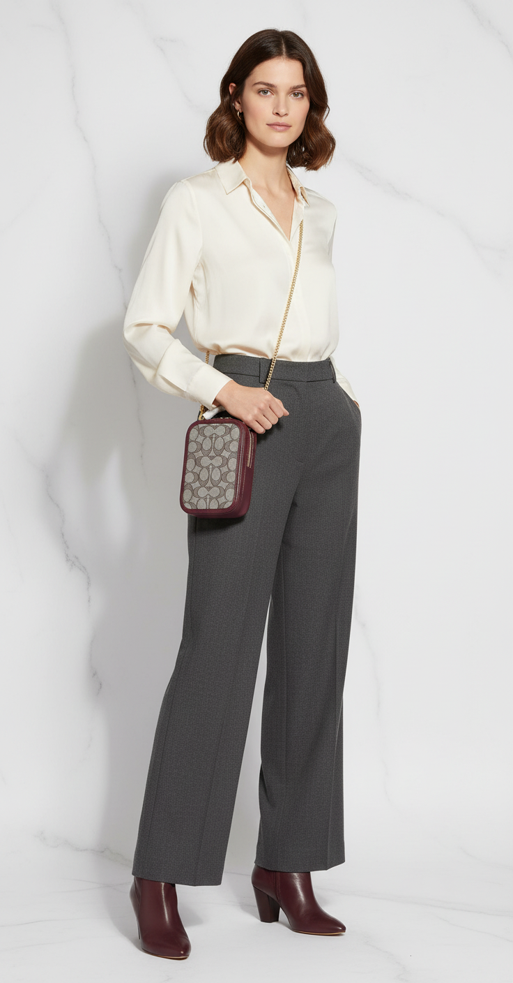 حقيبة كروسبودي للهاتف من كوتش آلي مصنوعة من قماش الجاكار المميز - خشب البلوط والقيقب (متوفرة في متجر بوتيك فرنسي)