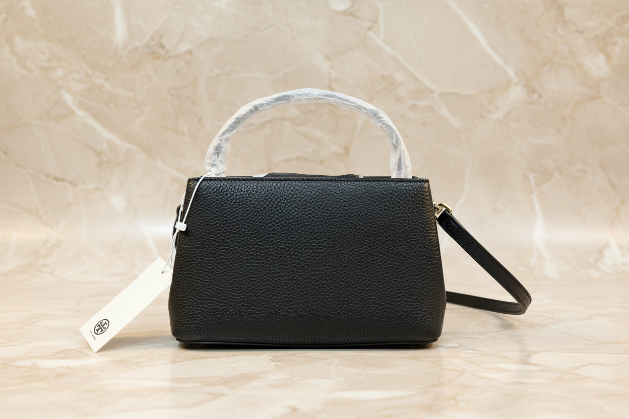 TORY BURCH MICRO BRITTEN SATCHEL - BLACK