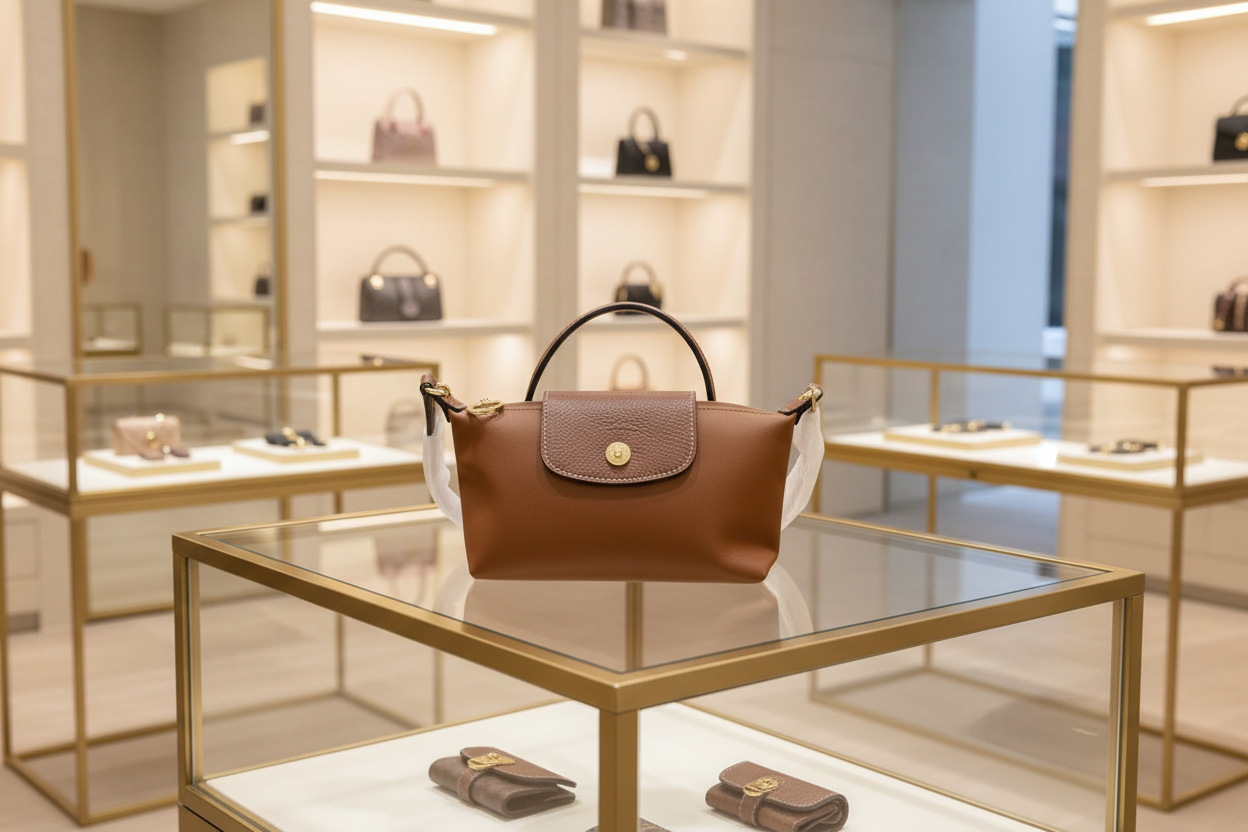 حقيبة لونغشامب مايكرو لو بلياج مع حزام - بني