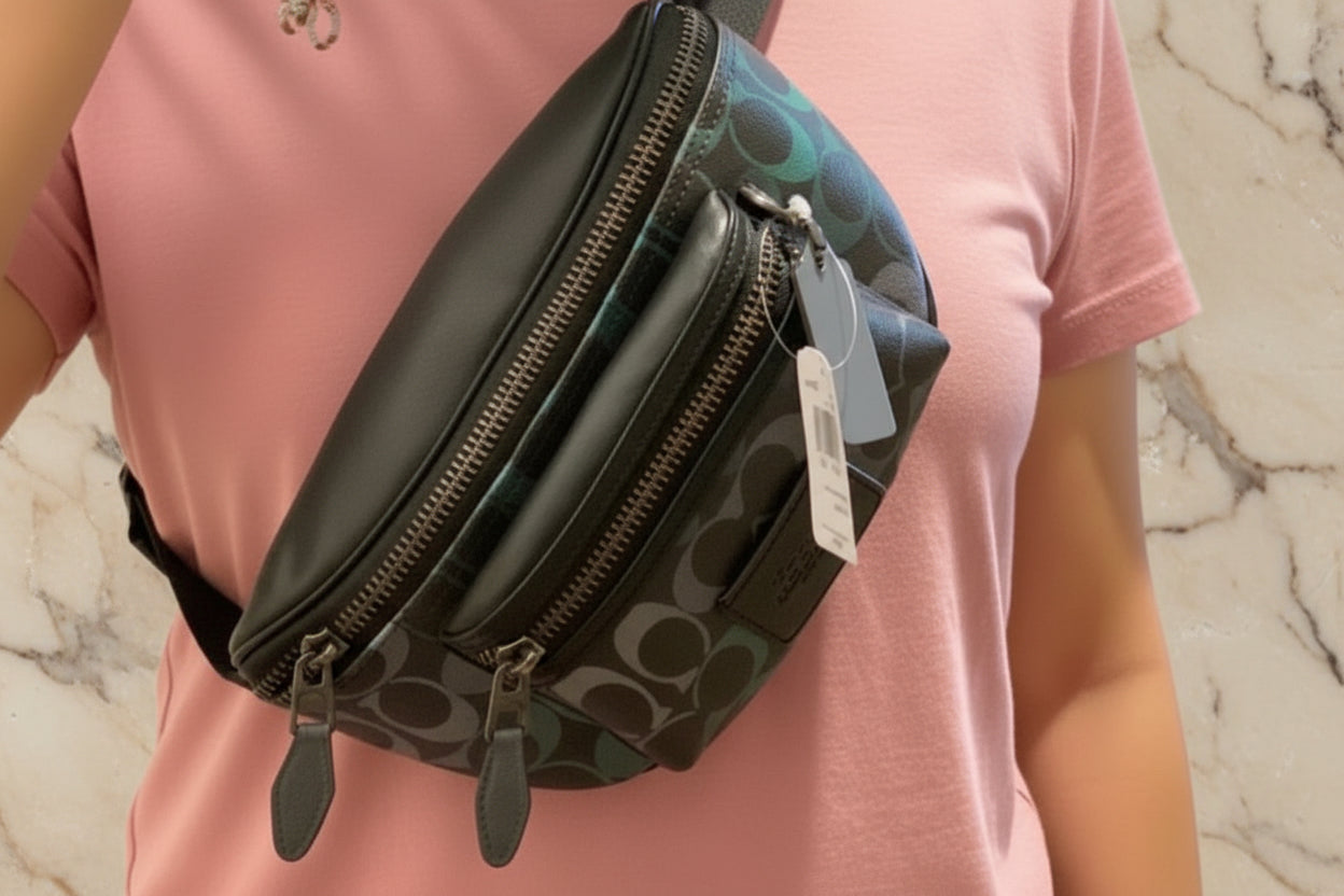 حقيبة خصر/حقيبة صدر من كوتش ويستواي - أخضر جرافيتي