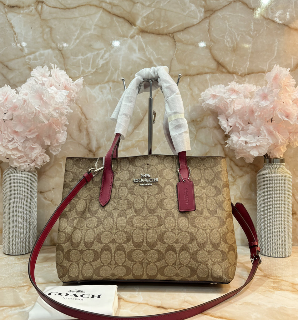 COACH AVENUE CARRYALL IN SIGNATURE BROWN/PINK