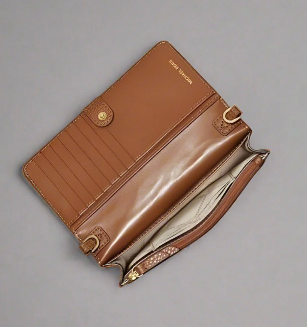 MICHAEL KORS JET SET SMALL STUDDED LOGO MOBILE CROSSBODY ( FROM BOUTIQUE STORE )