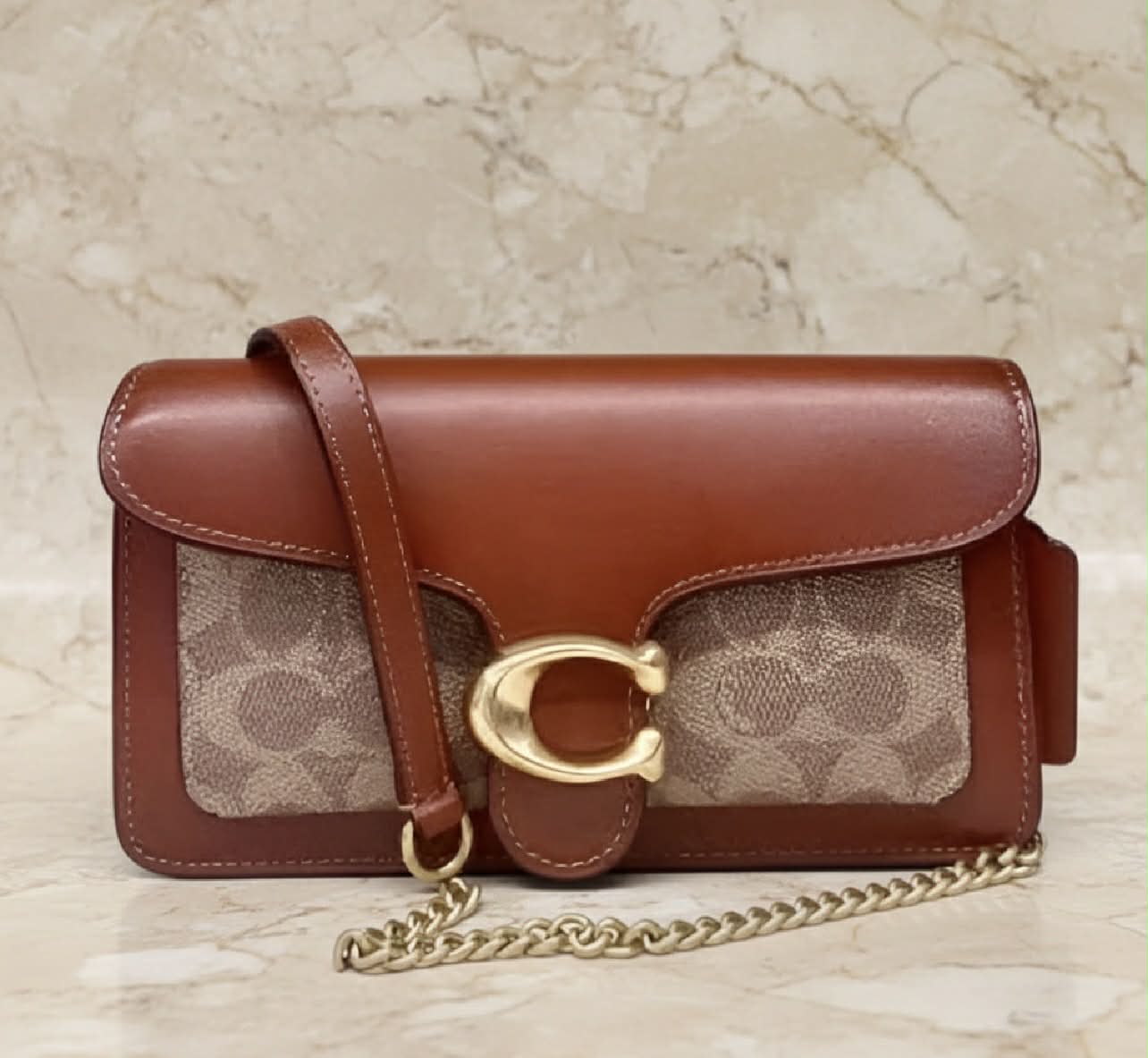 Coach Tabby Chain Clutch In Signature Canvas 21
