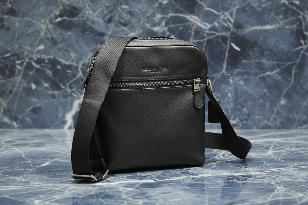 COACH HOUSTON FLIGHT BAG - SMOOTH LEATHER BLACK