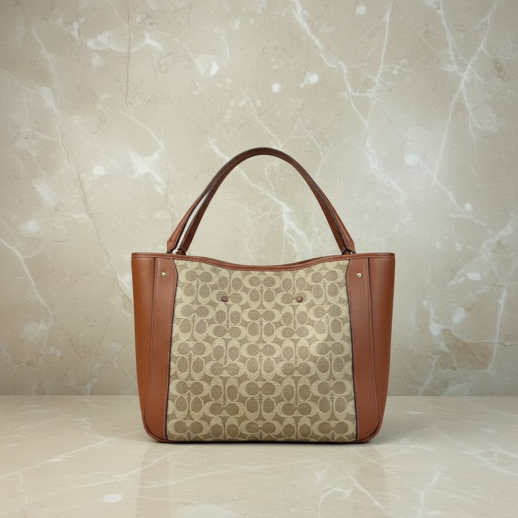 COACH ALANA ZIP TOTE IN SIGNATURE CANVAS - TAN RUST