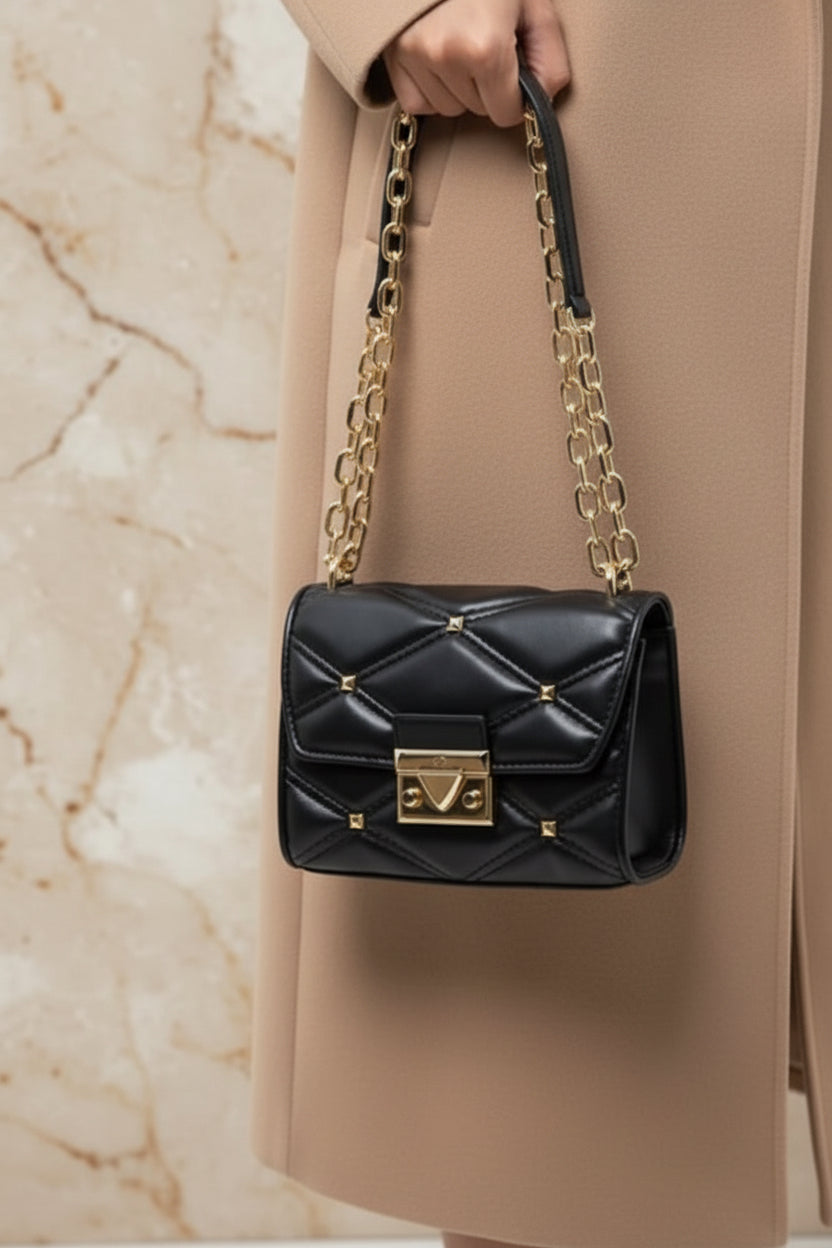 MICHAEL KORS SERENA VEGAN FLAP QUILTED CONVERTIBLE CHAIN SHOULDER BAG/CROSSBODY BAG