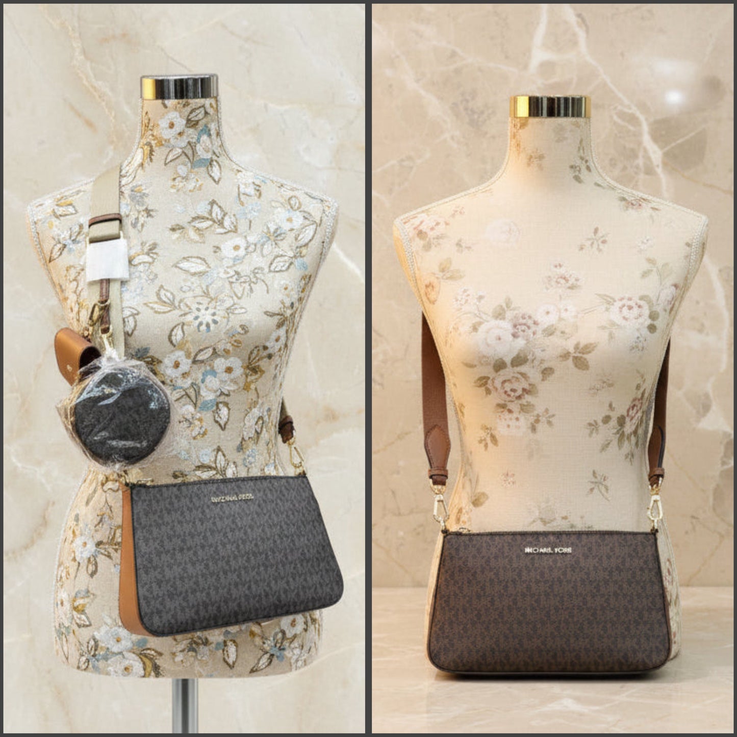 MICHAEL KORS JET SET SIGNATURE LOGO BROWN WITH ATTACH
