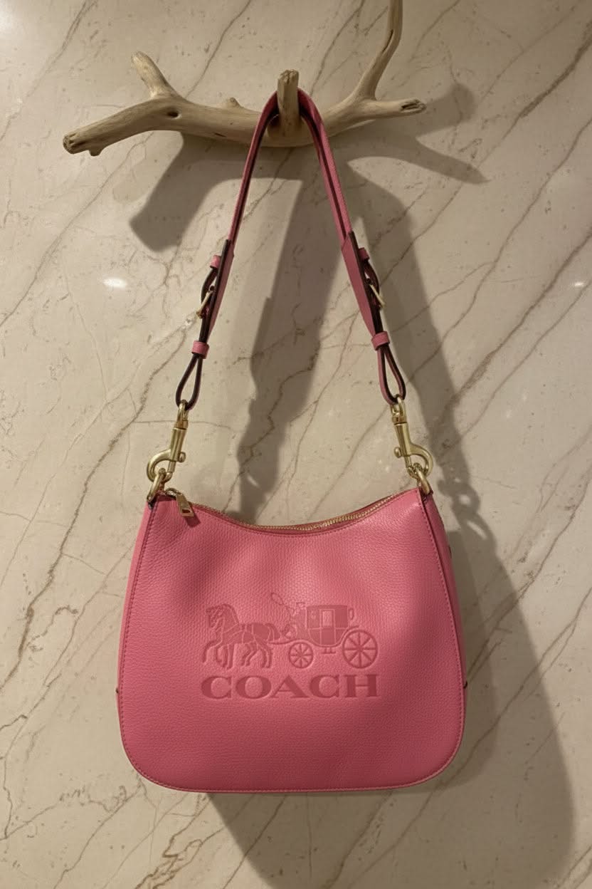 SALE‼️‼️COACH JES HOBO SHOULDER BAG - ROUGE/SILVER
